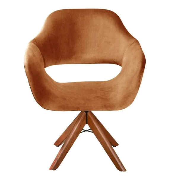 Poltrona Decorativa Zara Pé Giratório Em Madeira Facilita Dec