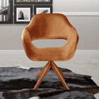 Poltrona Decorativa Zara Pé Giratório Em Madeira Facilita Dec