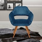 Poltrona Decorativa Zara Pés Palito Sala Recepção Azul