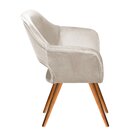 Poltrona Decorativa Zara Pés Palito Sala Recepção Bege Claro