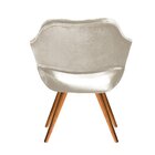 Poltrona Decorativa Zara Pés Palito Sala Recepção Bege Claro