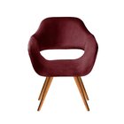 Poltrona Decorativa Zara Pés Palito Sala Recepção Bordô