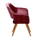 Poltrona Decorativa Zara Pés Palito Sala Recepção Bordô