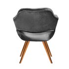 Poltrona Decorativa Zara Pés Palito Sala Recepção Cinza Grafi