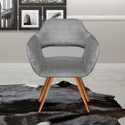 Poltrona Decorativa Zara Pés Palito Sala Recepção Cinza Grafi