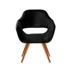 Poltrona Decorativa Zara Pés Palito Sala Recepção Preto