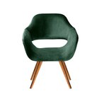 Poltrona Decorativa Zara Pés Palito Sala Recepção Verde