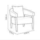 Poltrona Decorativa Zara Veludo Areia Gramdecor