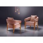 Poltrona Decorativa Zara Veludo Salmão Gramdecor