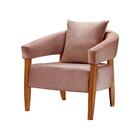 Poltrona Decorativa Zara Veludo Salmão Gramdecor