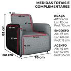 Poltrona Decorativa Zuquire 76 Cm Linho Vancouver Milani Store