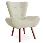 Poltrona Decorativas Para Sala Bella Pés Palito Suede Bege