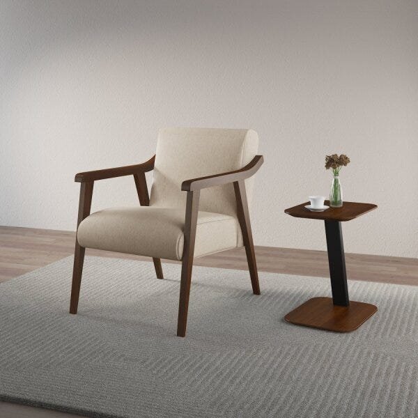 Poltrona Decorativo 56x74x78cm Madeira Maciça Flavia Volttoni