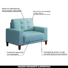 Poltrona Decorativo Pés De Madeira Darcy Veludo Azul Claro -