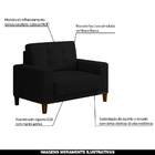 Poltrona Decorativo Pés De Madeira Darcy Veludo Preto G45 - G