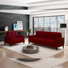 Poltrona Decorativo Pés De Madeira Darcy Veludo Vermelho G45