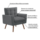 Poltrona Decorativo Pés De Madeira Íxeres Veludo Cinza G45 -