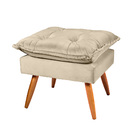 Poltrona Descanso Com Puff Para Salar De Estar Delli Suede  B