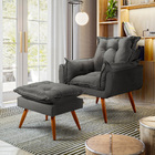 Poltrona Descanso Com Puff Para Salar De Estar Delli Suede  C