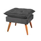 Poltrona Descanso Com Puff Para Salar De Estar Delli Suede  C