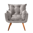 Poltrona Descanso Com Puff Para Salar De Estar Delli Suede  C