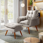 Poltrona Descanso Com Puff Para Salar De Estar Delli Suede  C