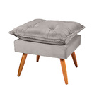 Poltrona Descanso Com Puff Para Salar De Estar Delli Suede  C