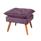 Poltrona Descanso Com Puff Para Salar De Estar Delli Veludo