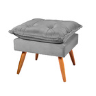 Poltrona Descanso Com Puff Para Salar De Estar Delli Veludo