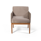 Poltrona Design Estofada Para Sala Slim Marrom Claro – Straub