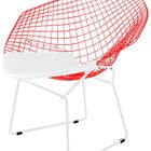 Poltrona Diamante - Linha Color - Vermelha Com Assento Branco