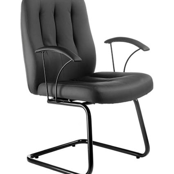 Poltrona Diretor  Base Fixa Em S  Linha Paris Preto