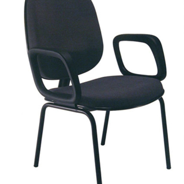 Poltrona Diretor Com Braços Base Fixa Com 4 Pés Linha Uno Pre