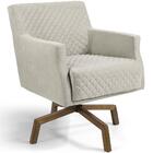 Poltrona Diva Base Giratória Ka Suede Matelassê Areia