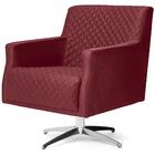 Poltrona Diva Base Giratória Suede Matelassê Vermelho