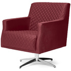 Poltrona Diva Base Giratória Suede Matelassê Vermelho