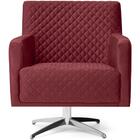 Poltrona Diva Base Giratória Suede Matelassê Vermelho