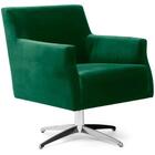 Poltrona Diva Base Giratória Suede Verde Esmeralda