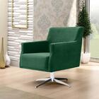 Poltrona Diva Base Giratória Suede Verde Esmeralda