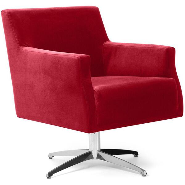 Poltrona Diva Base Giratória Suede Vermelho