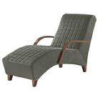 Poltrona Divã Chaise Longue Individual Cinza Com Braço