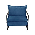 Poltrona Diva Com Puff Carol Moderna Metal Bella Decor