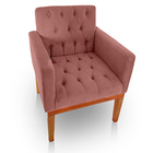 Poltrona Diva Decorativa Para Sala E Quarto Pés Base De Madei