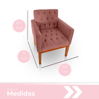 Poltrona Diva Decorativa Para Sala E Quarto Pés Base De Madei