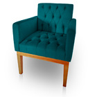 Poltrona Diva Decorativa Para Sala E Quarto Pés Base De Madei