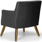 Poltrona Diva Pés Madeira Suede Matelassê Preto