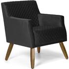 Poltrona Diva Pés Madeira Suede Matelassê Preto