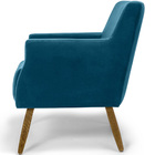 Poltrona Diva Pés Madeira Veludo Azul