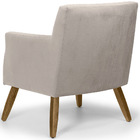 Poltrona Diva Pés Madeira Veludo Matelassê Bege