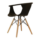 Poltrona Dkr Milao Eames Base Eiffel Madeira Preta